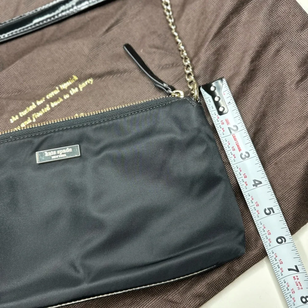 kate spade Black Nylon Mini Crossbody with Gold Chain